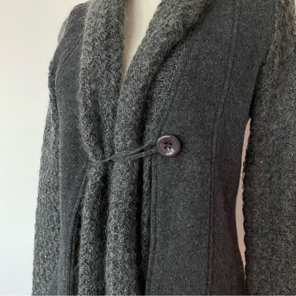 Stambecco Wool Mohair Cardigan Jacket Built-In Scarf Alpine European Style S - Picture 4 of 12